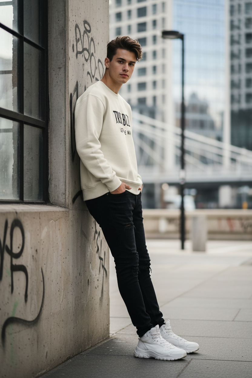 Crewneck Leaning Pose